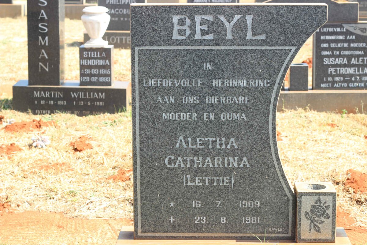 BEYL Aletha Catharina 1909-1981