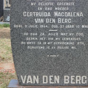 BERG Gertruida Magdalena, van den -1954