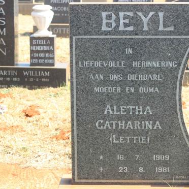 BEYL Aletha Catharina 1909-1981
