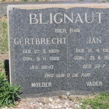 BLIGNAUT Jan 1908-1981 &amp; Gertbrecht 1909-1969