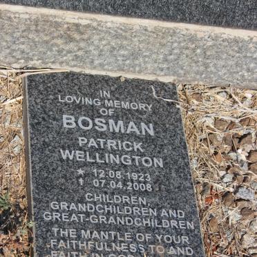 BOSMAN Patrick Wellington 1923-2008