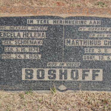 BOSHOFF Marthinus Christoffel 1872-1955 &amp; Engela Helena SCHOEMAN 1874-1958