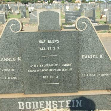 BODENSTEIN Daniel M. 1884-1971 &amp; Johannes N. VORSTER 1885-1965