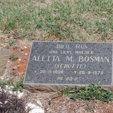 BOSMAN Aletta M. nee SCHUTTE 1898-1970