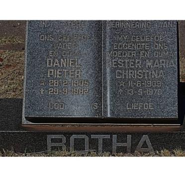 BOTHA Daniel Pieter 1905-1982 &amp; Hester Maria Christina 1909-1979