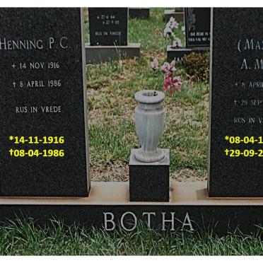 BOTHA Henning P.C. 1916-1986 &amp; A.M.C. 1926-2002
