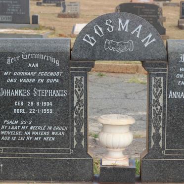 BOSMAN Johannes Stephanus 1904-1959 &amp; Anna Maria OLIVIER 1907-1995