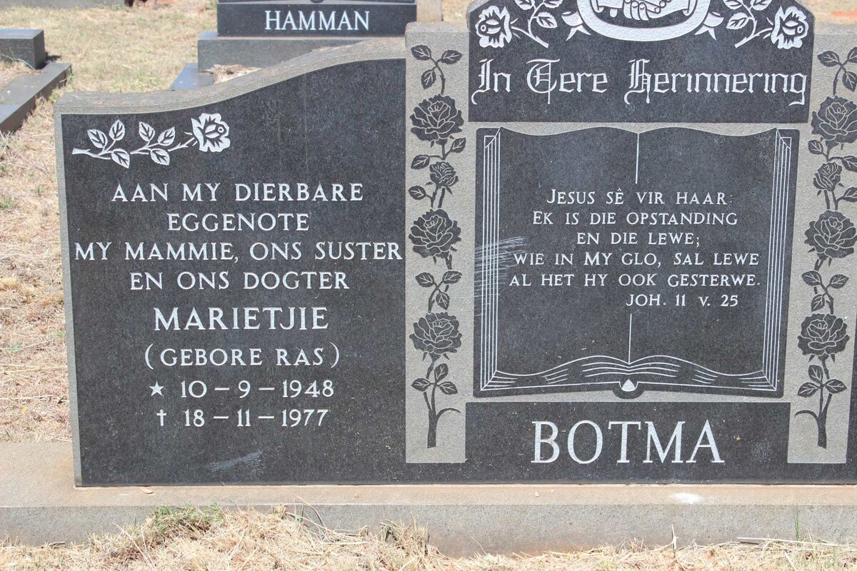 BOTHMA Marietjie nee RAS 1948-1977