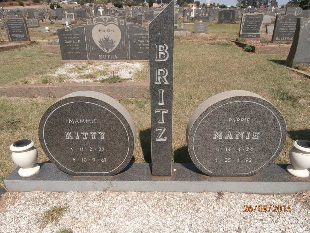 BRITZ Manie 1924-1992 &amp; Kitty 1922-1967