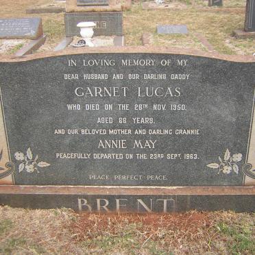 BRENT Garnet Lucas -1950 &amp; Annie May -1963