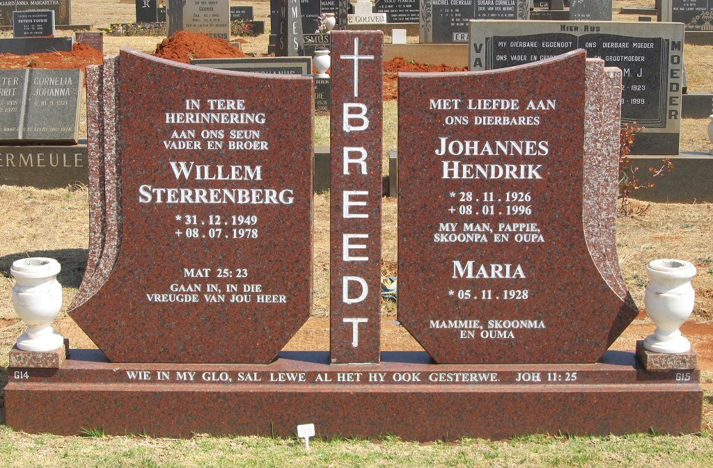 BREEDT Johannes Hendrik 1926-1996 &amp; Maria 1928- :: BREEDT Willem Sterrenberg 1949-1978