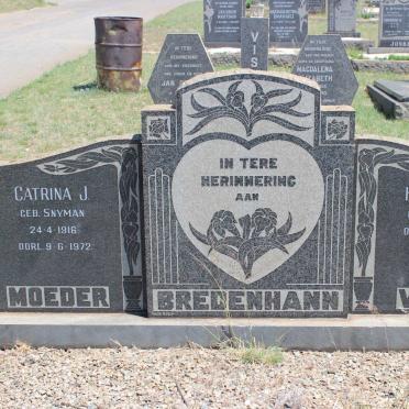 BREDENHANN Hendrik L. 1910-1999 &amp; Catrina J. SNYMAN 1916-1972