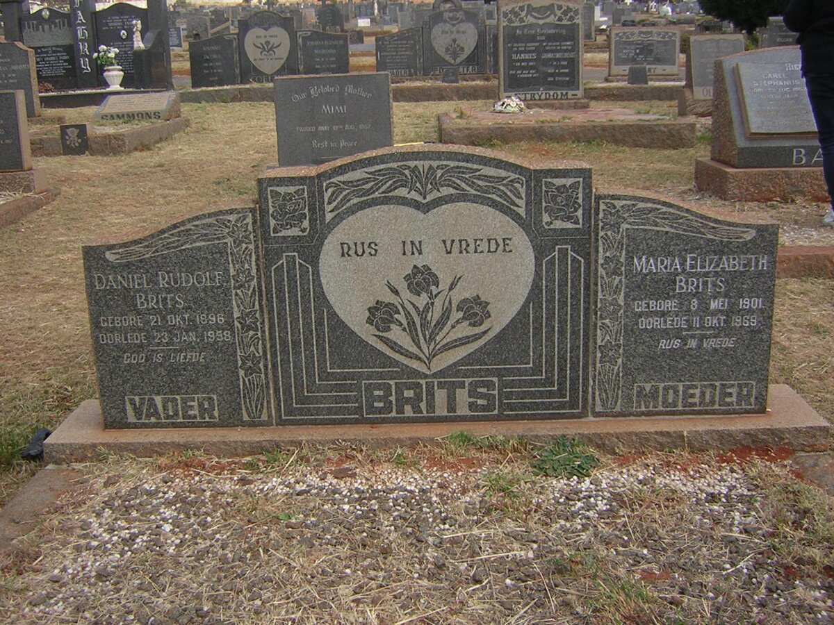 BRITS Daniel Rudolf 1896-1958 &amp; Maria Elizabeth 1901-1969