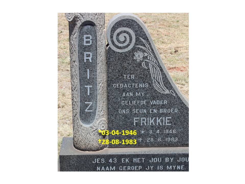 BRITZ Frikkie 1946-1983