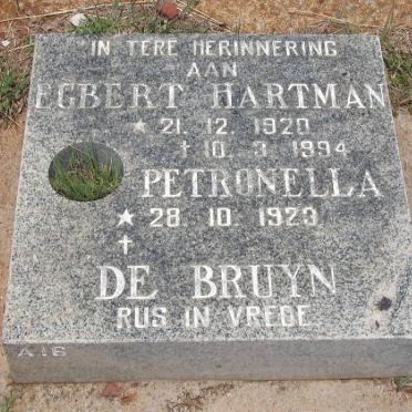 BRUYN Egbert Hartman, de 1920-1994 &amp; Petronella 1923-