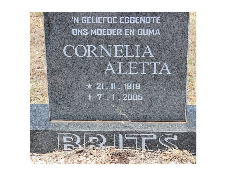 BRITS Cornelia Aletta 1919-2005