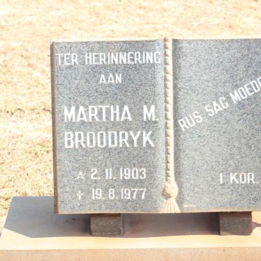 BROODRYK Martha M. 1903-1977