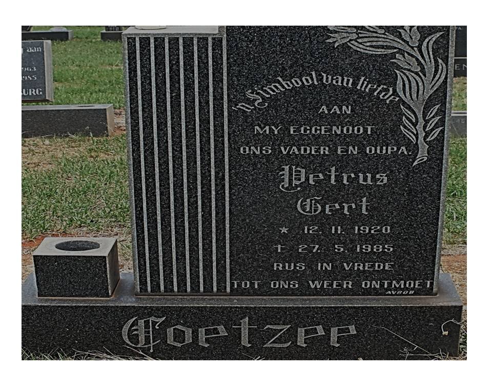 COETZEE Petrus Gert 1920-1985