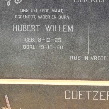 COETZER Hubert Willem 1925-1980