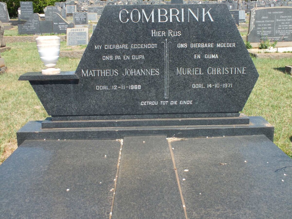 COMBRINK Mattheus Johannes -1968 &amp; Muriel Christine -1971