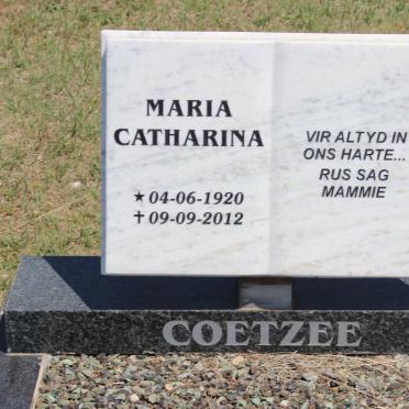 COETZEE Maria Catharina 1920-2012