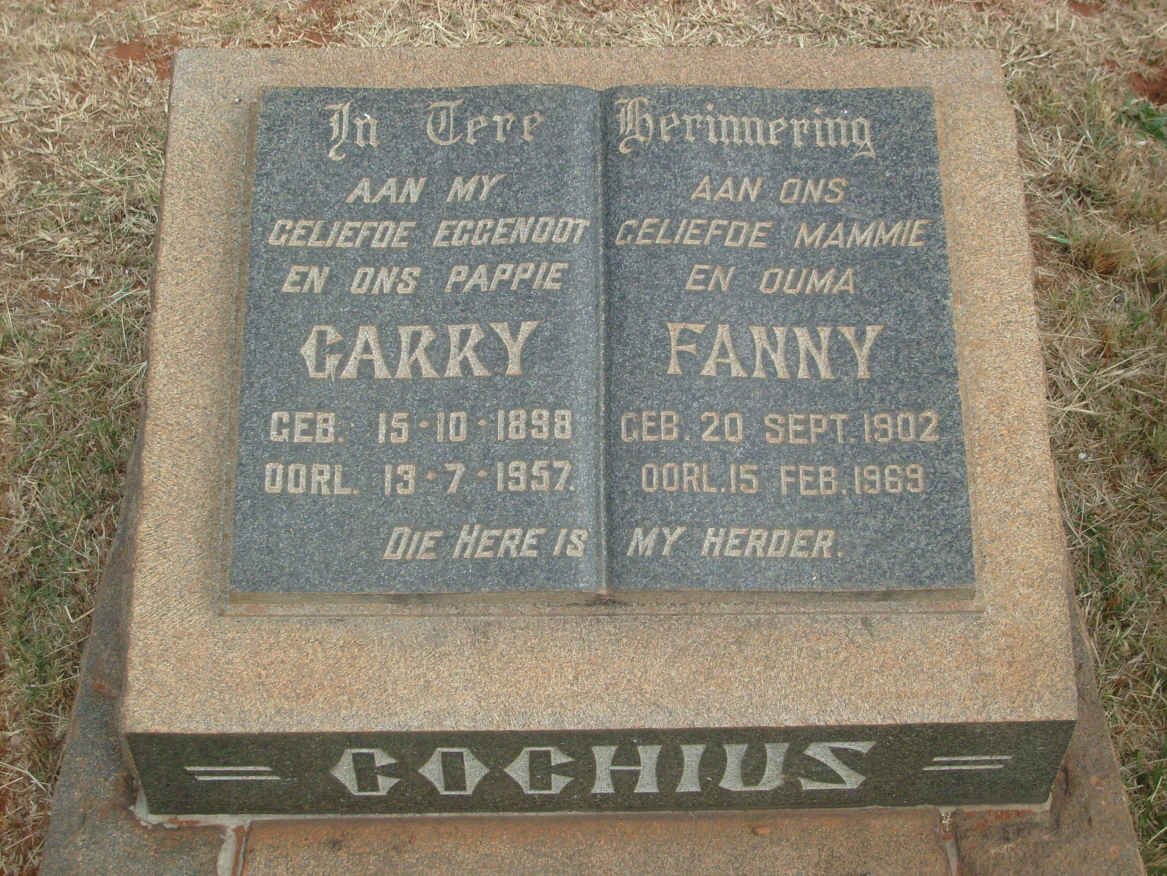 COCHIUS Garry 1898-1957 &amp; Fanny 1902-1969