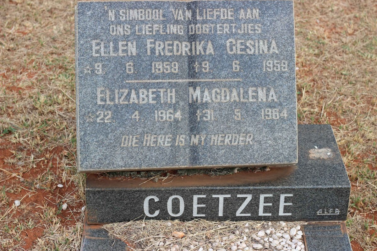 COETZEE Ellen Fredrika Gesina 1959-1959 :: COETZEE Elizabeth Magdalena 1964-1964