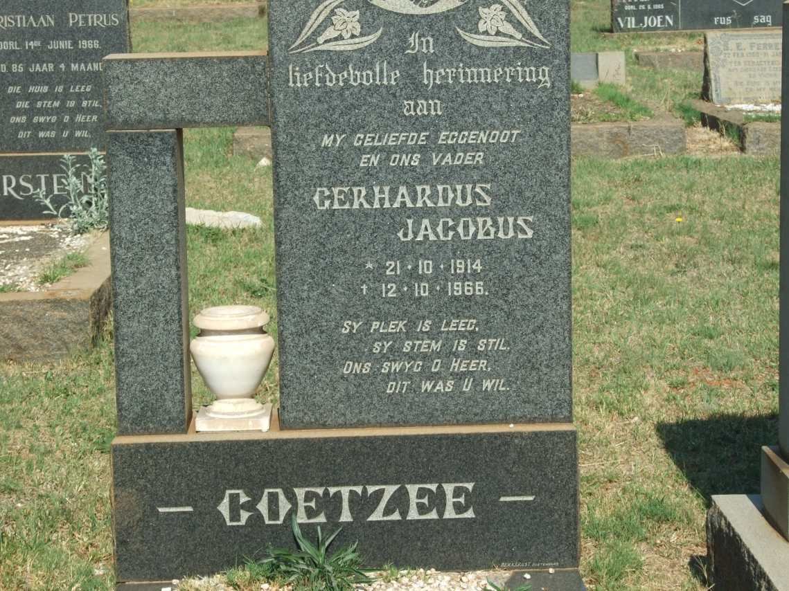 COETZEE Gerhardus Jacobus 1914-1966