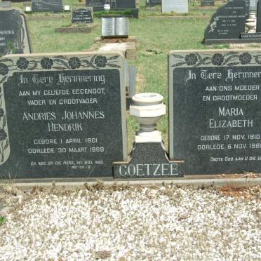 COETZEE Andries Johannes Hendrik 1901-1969 &amp; Maria Elizabeth 1910-1988