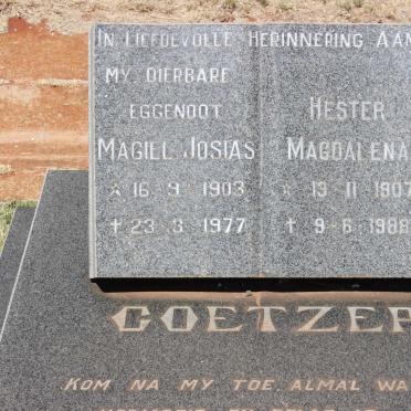 COETZER Magiel Josias 1903-1977 &amp; Hester Magdalena 1907-1988