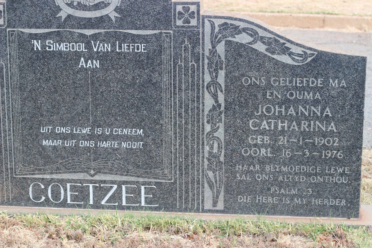 COETZEE Johanna Catharina 1902-1976