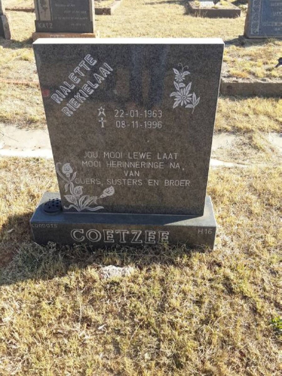 COETZEE Rialette Riekielaai 1963-1996