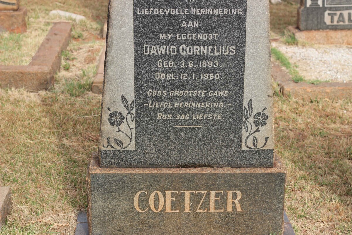 COETZER Dawid Cornelius 1893-1950