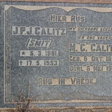 CALITZ M.C. 1869-1951 &amp; J.P.J. SMIT 1881-1953