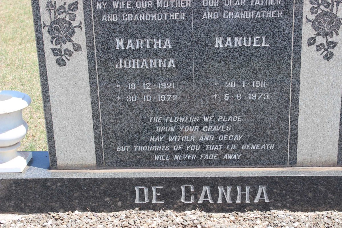 CANHA Manuel, de 1911-1973 &amp; Martha Johanna 1921-1972
