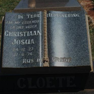 CLOETE Christiaan Josua 1927-1974