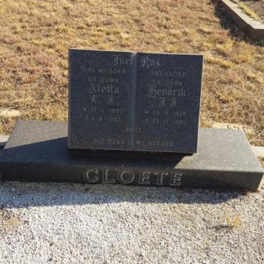 CLOETE Hendrik J.J. 1876-1952 &amp; Aletta C.J. 1895-1983