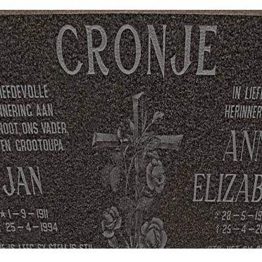 CRONJE Jan 1911-1994 &amp; Anna Elizabeth 1915-2000