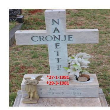 CRONJE Nanette 1981-1981