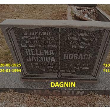 DAGNIN Horace 1917-1996 &amp; Helena Jacoba 1925-1994