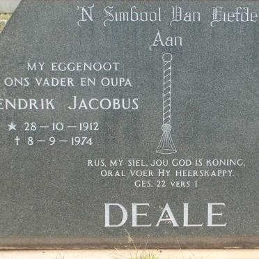 DEALE Hendrik Jacobus 1912-1974