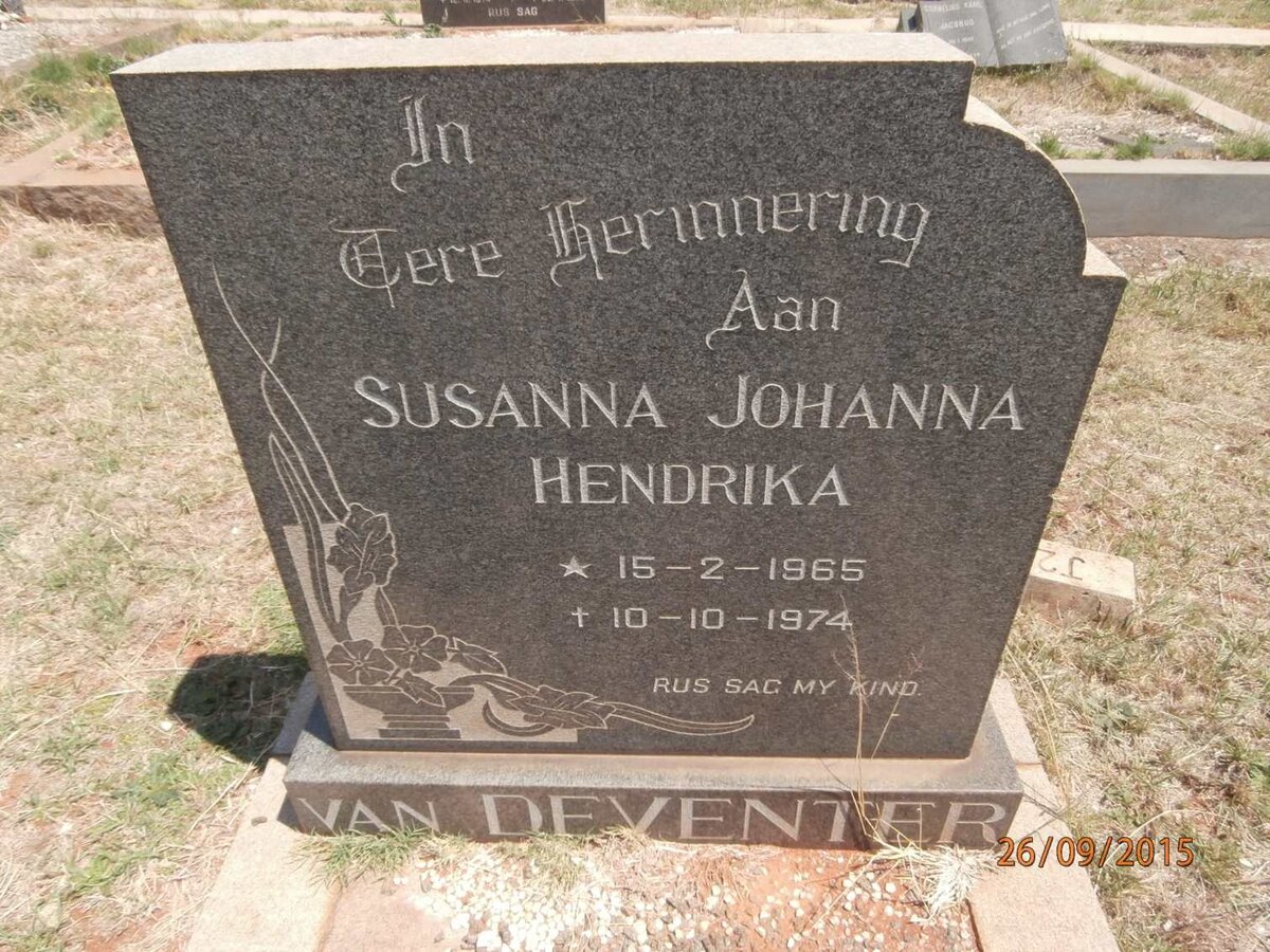 DEVENTER Susanna Johanna Hendrika, van 1965-1974