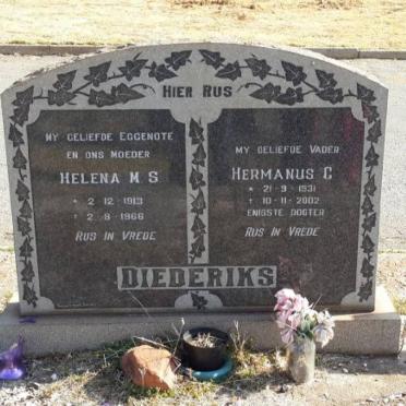 DIEDERIKS Hermanus C. 1931-2002 &amp; Helena M.S. 1913-1966