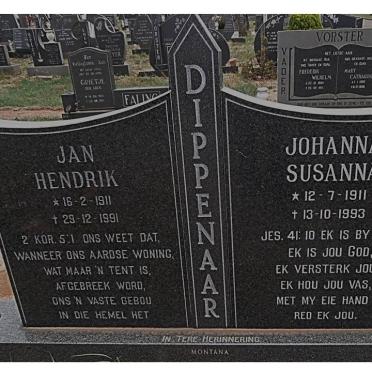 DIPPENAAR Jan Hendrik 1911-1991 &amp; Johanna Susanna 1911-1993
