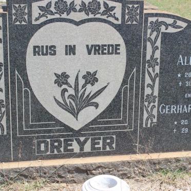 DREYER Hendrik A.J. 1925-1971 &amp; Aletta C. 1930-1990 :: DREYER Gerhardus P.R. 1948-1982