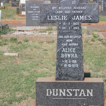 DUNSTAN Leslie James 1902-1962 &amp; Alice Bowra 1911-1979