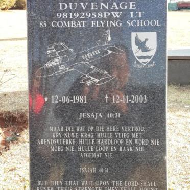 DUVENAGE Gert Willem Diederik 1981-2003