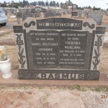 ERASMUS Daniel Beltzaser Johannes 1888-1957 &amp; Frederika Wilhelmina ROHLAND 1894-1984