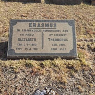 ERASMUS Theodorus 1891-1949 &amp; Elizabeth 1880-1961