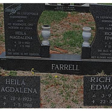 FARRELL Richard Edward 1920-1989 &amp; Heila Magdalena 1923-1988